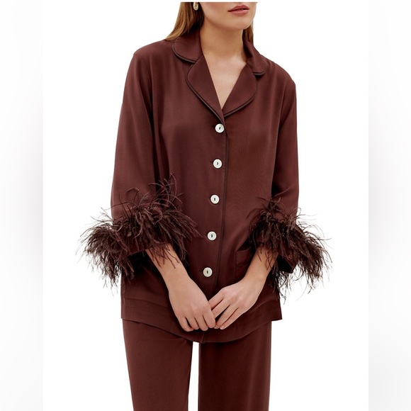 Sleeper Two-Piece Feather-Trim Party Pajama Set - Picture 2 of 3